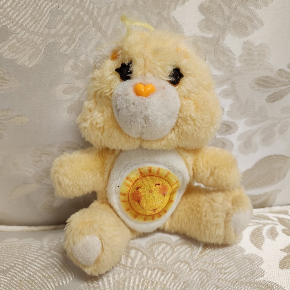 Care Bears Vintage Funshine Yellow 6" Small Plush Kenner 1983